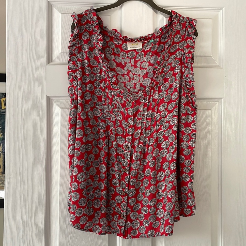 Anthropologie Maeve ruffle tank